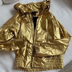Ralph Lauren Blue Label Metallic Gold Bomber Jacket